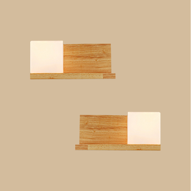 WoodShelf 木頭玻璃壁燈 1