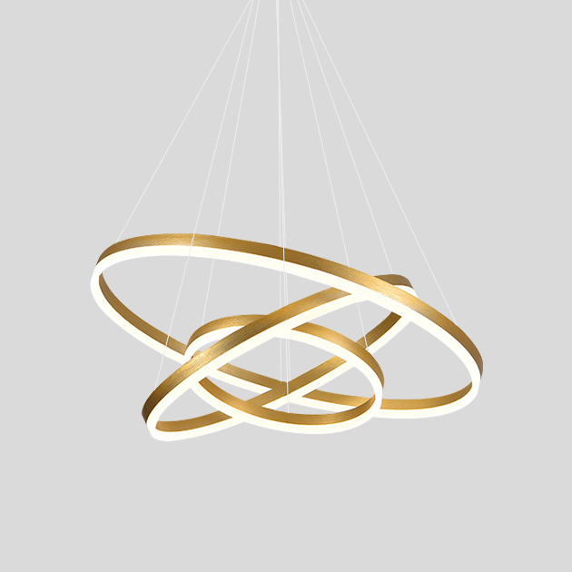 簡約金色細版圓環吊燈 (上框單圈) 1