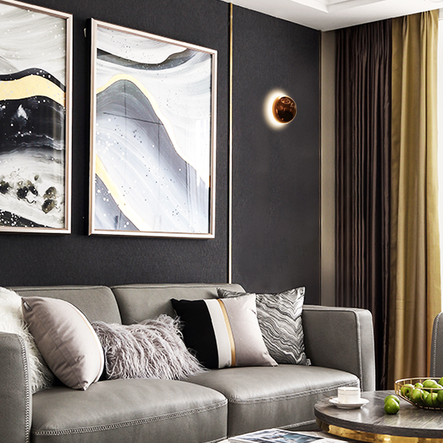 Apse 玫瑰金半圓壁燈 2