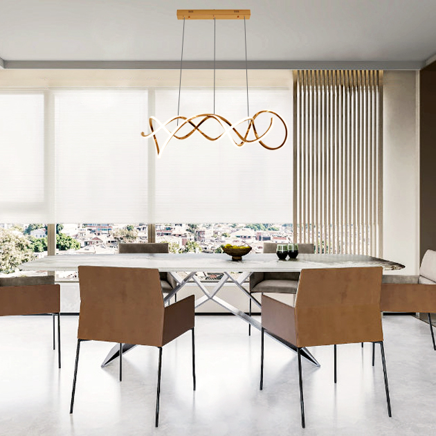 Verne 不鏽鋼曲線吊燈 3